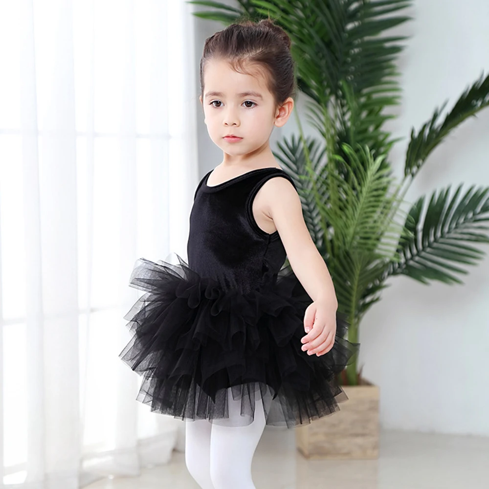 Ballet Tutu Dress Girls Dance Clothing Kids Training Princess Skirt Costumes Gymnastics Leotards