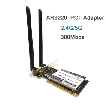 

AR9220 300M PCI Desktop PC Dual-band 2.4/5GHz WLAN Network Card Wireless 6DBi TX-AR9WS AR9220 PCI WIFI Adapter