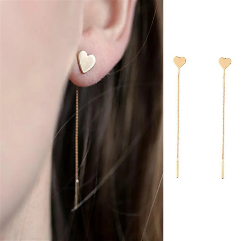 1 Pair Dangle Earring Sweet Ear Long Chain Tassel Threader Earring Summer Jewelry Women Threader Drop Earrings