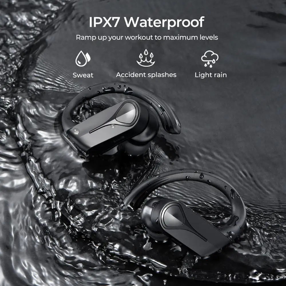 Mpow Flame Solo Bluetooth 5.0 TWS Wireless Earbuds IPX7 Waterproof Touch Control Sports Earphones with ENC Noice Reduction Mic
