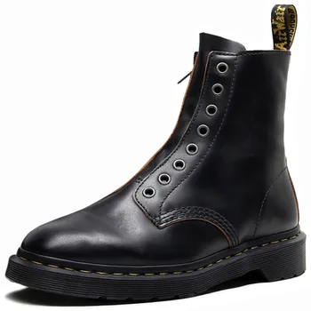 

Martin boots women's high quality Genuine Leather short boots 2020 autumn winter new British style zipper army boots woman shoes