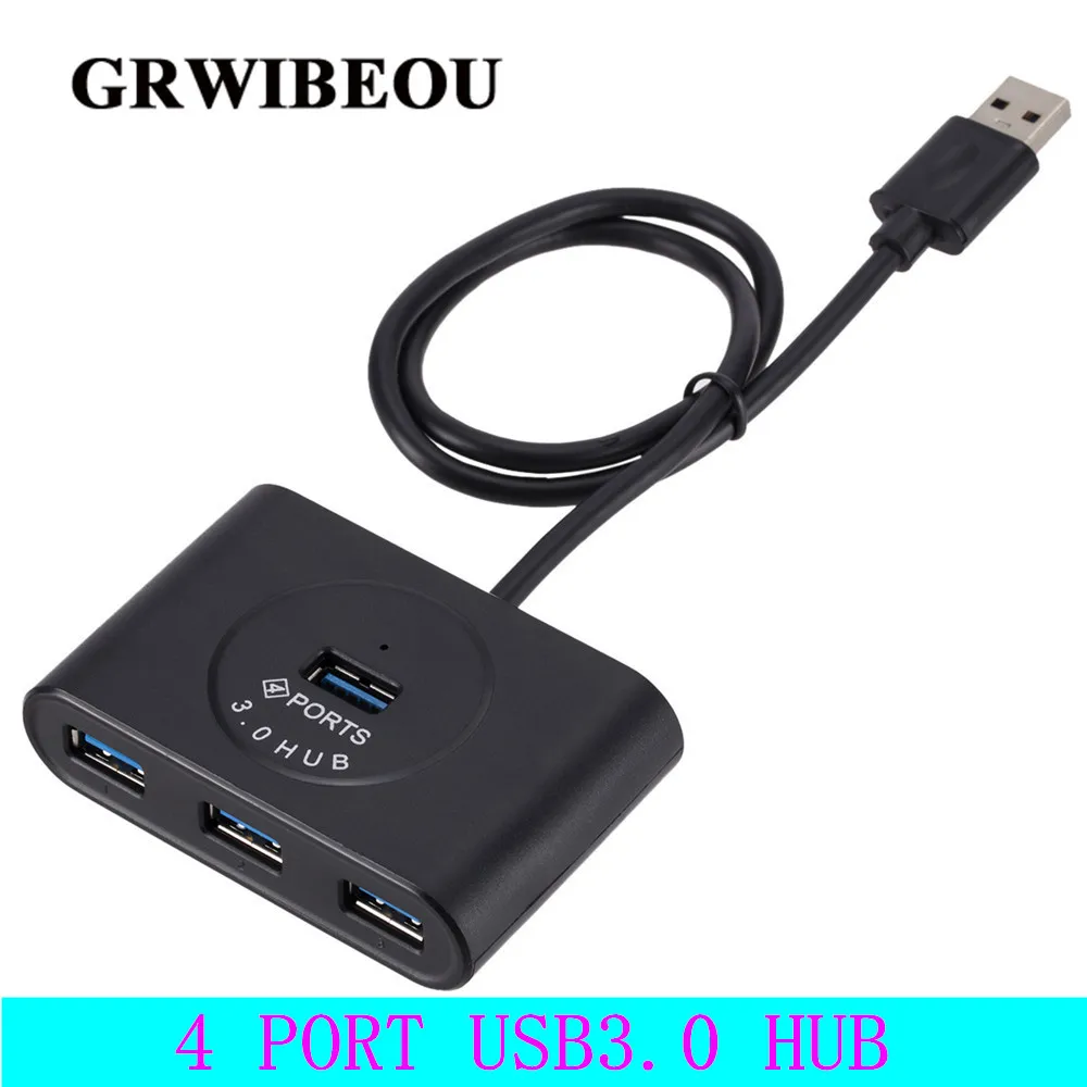 

50cm 4 Port High Speed USB 3.0 HUB With Power Splitter USB3.0 OTG Adapter For Macbook Laptop PC Computer HDD Kit Accessories