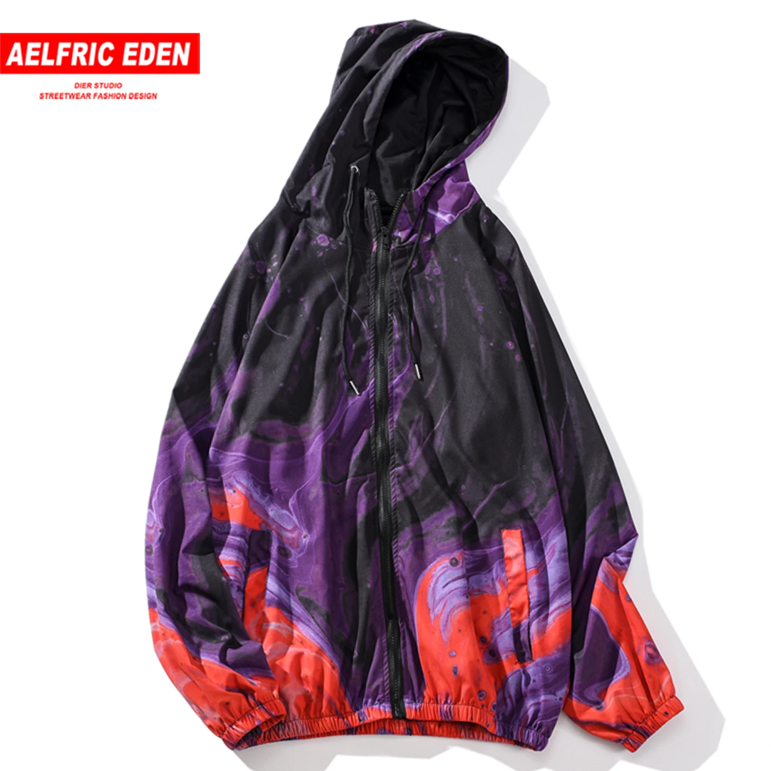

Aelfric Eden Fashion Color Clock Mens Hooded Jackets Autumn Harajuku Hip Hop Male Coats Streetwear Casual Cotton Oversized Tops