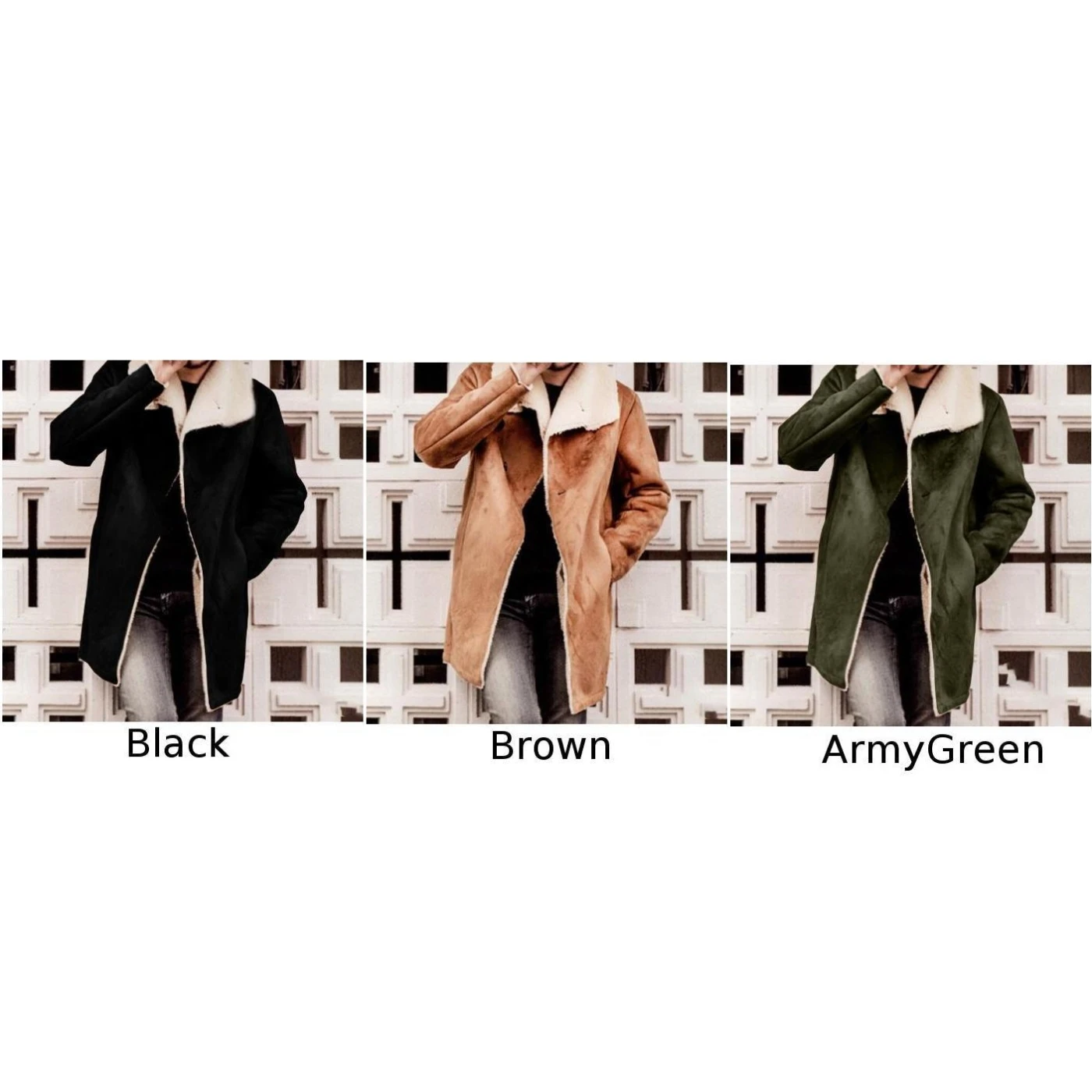 Модная мужская зимняя верхняя одежда Peacoat, крутая однотонная длинная куртка с карманами, толстая флисовая куртка