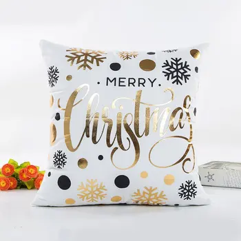 

45*45CM Christmas Series Pillow Cover Luxury Bronzing Printing Office Living Ro'o'm Cushion Pillowcase Home Textile