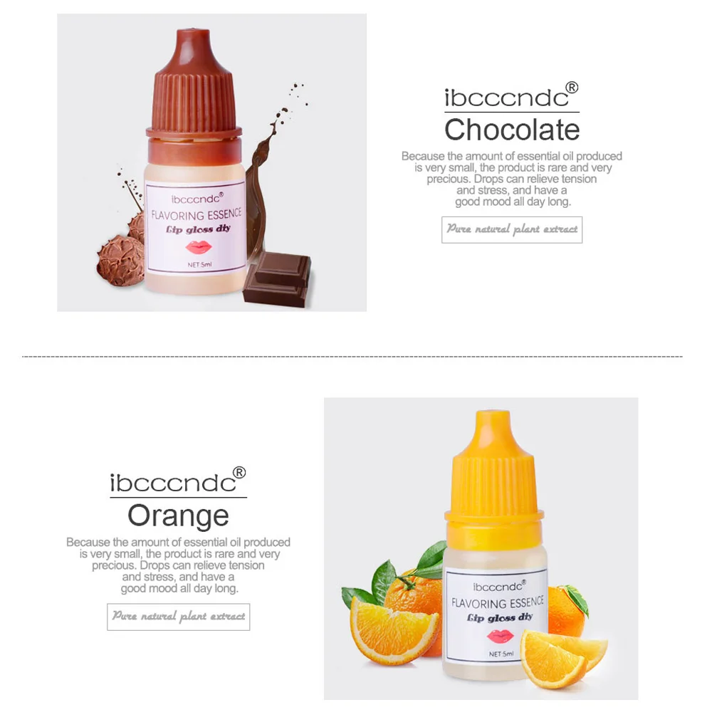 5ml 7 Flavor Natural Flavor Essence Oil Drop for Lip Gloss Diy Lipgloss Base Handmade Lipstick Fragrance Flavoring lip gloss lip makeup