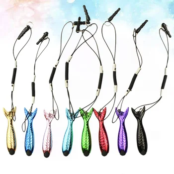 

10PCS Fish Shape Stylus Keychain Touchscreen Pen Metal Handwriting Capacitive Pens for Phone Tablet (Random Color)