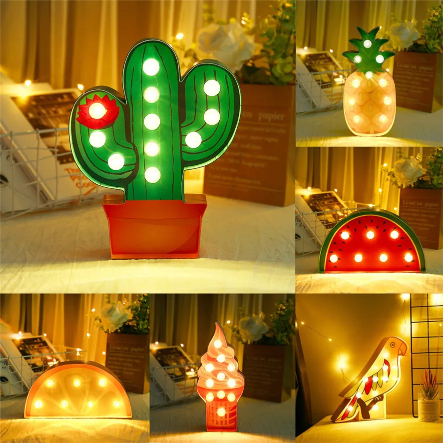 New Party LED Fruit And Plant Shape Modeling Lamp Night Light 1PC Christmas Party Bedroom Decor Night Light 1008#30