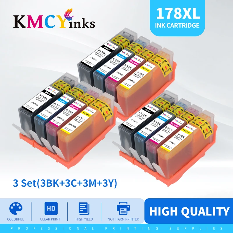Kmcyink 4 шт. совместимые с hp 178 чернильные картриджи для HP 178XL чипом 6510 B010B B109a B109n B110a