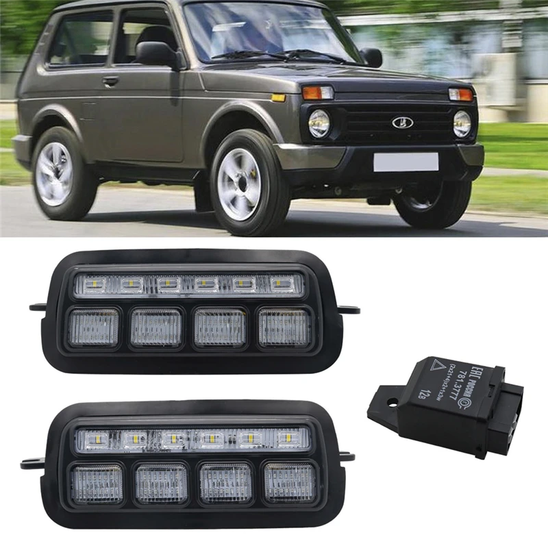 DRL with relay Пара указателей поворота ходовые огни 40 Вт 80 Вт 75 Вт Автомобильные светодиодные H4 7 дюймов автомобильные аксессуары ангельские глазки H4 светодиодные фары для Лада Нива 4X4 УАЗ - Цвет: DRL with relay