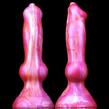Soft Realistic Animal Dog Big Dildo Suction Cup Cock Lesbian Silicone Masturbators Penis Butt Plug Adult Sex Toy for Men Women 2