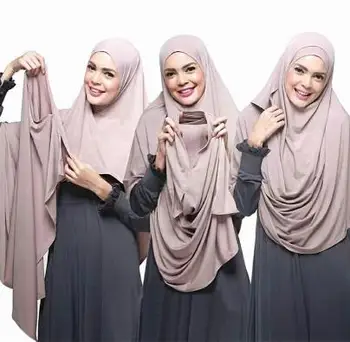 

10pcs Jersey Double Loop Instant hijab muslim women Shawl Islamic ready to wear hijabs 75*180cm