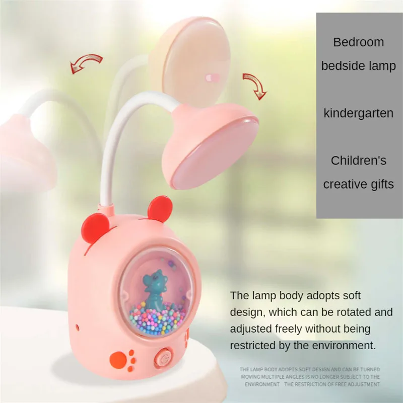 Dinosaur LED Night Light Bedroom Bedside Sleep Lights Student Desk Table Lamp Usb Charging Dormitory Kindergarten Children Gift