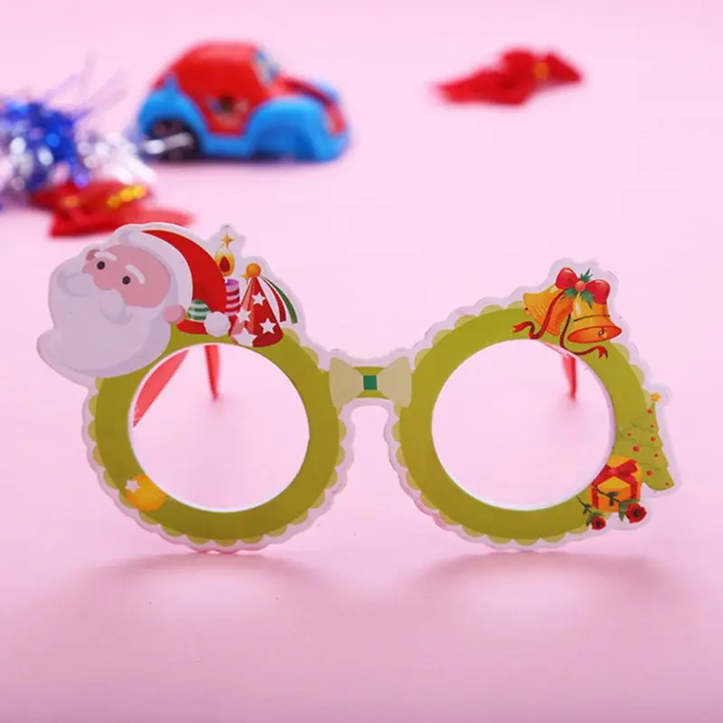 10 шт./партия рождественские украшения для домашнего декора новогодние очки детские подарки Олень снеговик украшения B0KD