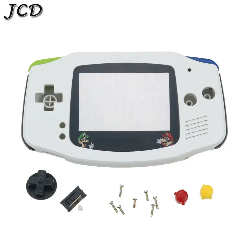 F JCD корпус Оболочка Чехол+ защита для объектива экрана+ наклейка для Gameboy Advance для игровая приставка GBA с набором кнопок - Цвет: F