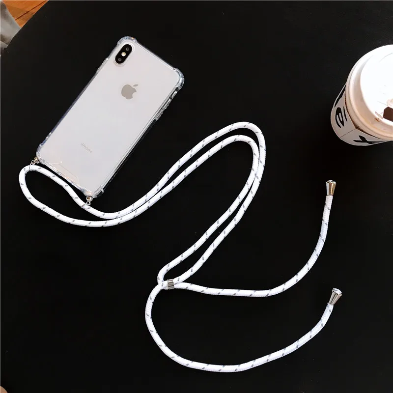 Прозрачный ТПУ сотовый Чехол для телефона с плечевым шейным ремнем для huawei mate 9 10 20 pro P9 P10 P20 lite P30 pro с ремешком на шнурке