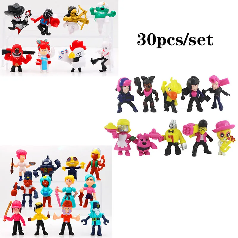 46pcs/set Brawl Action Figure Toys Star Hero Poco Shelly Nita Colt Jessie Brock Collectiable Block Model Toy For kids Gifts