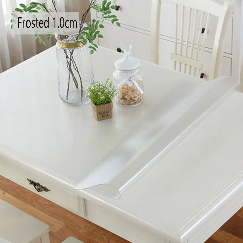 Мягкая стеклянная скатерть Прозрачная ПВХ водостойкая и маслостойкая кухонная