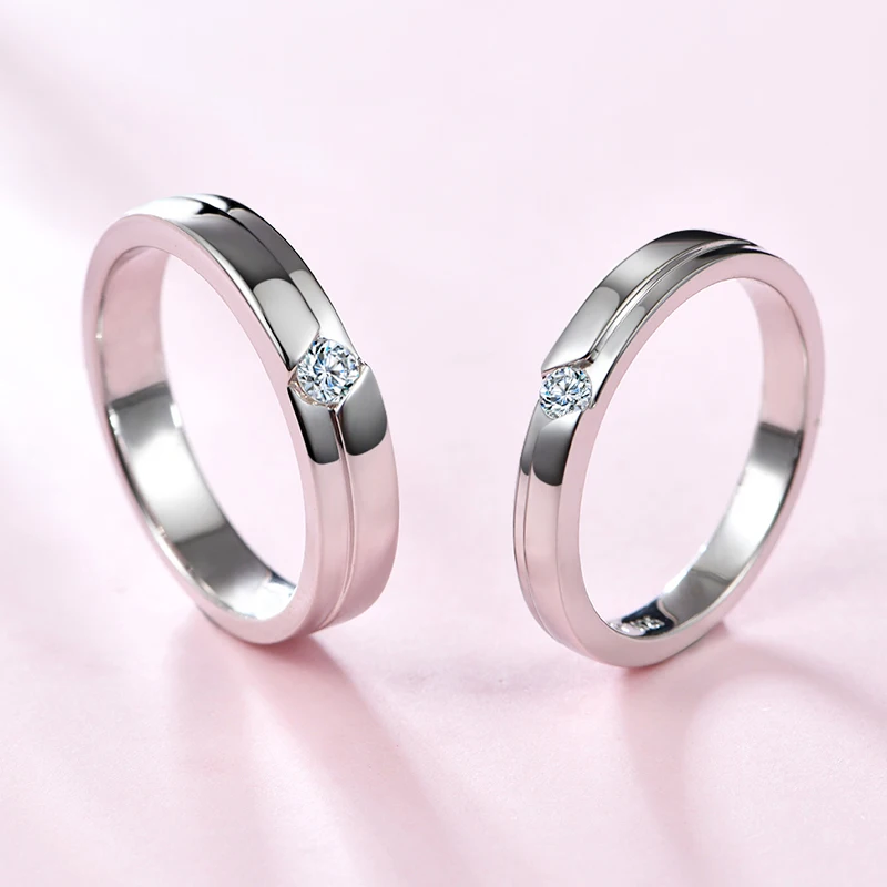 Toyella Simulation Diamond Ring Couple Rings A Pair of Live 925 Silver Men  and Women Marriage Rings Lettering Rings Diamond Rings Silver Couples -  Walmart.com