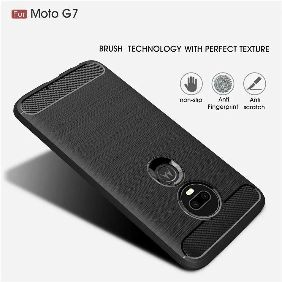 Чехол Thouport для Moto G7 Power Play G6 Plus деловой Мягкий силиконовый чехол из углеродного