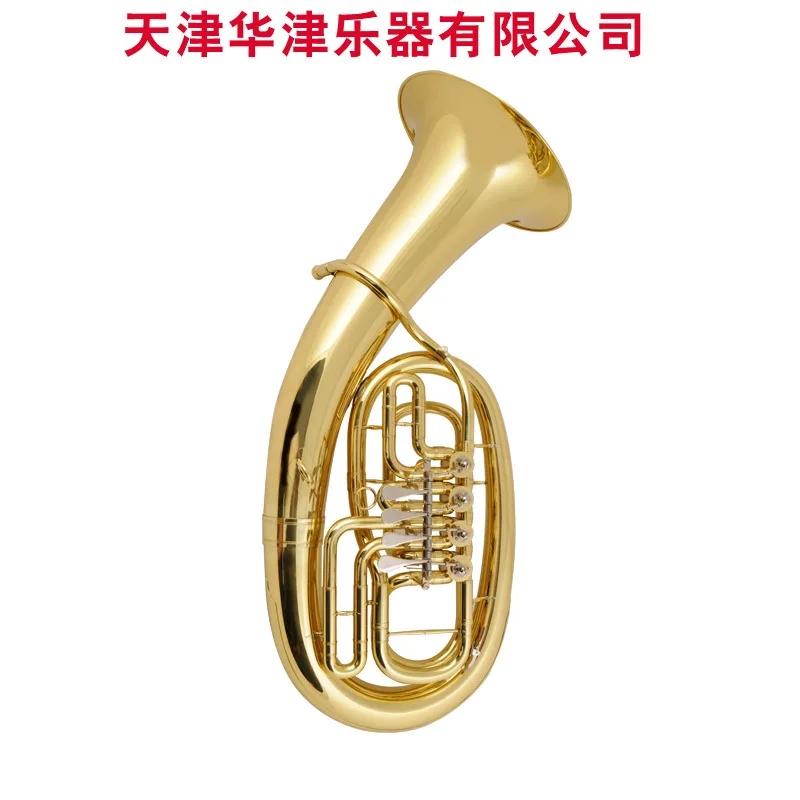 Euphonium four flat keys Lacquered gold Euphonium big horn musical instrument