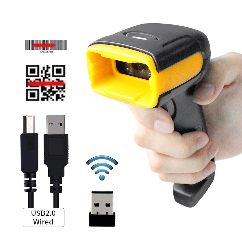 business card scanner HIW Handheld 2D Wirelress Barcode Scanner And H2WB Bluetooth 1D/2D QR Code Reader for IOS Android Ipad Computer fast scanner