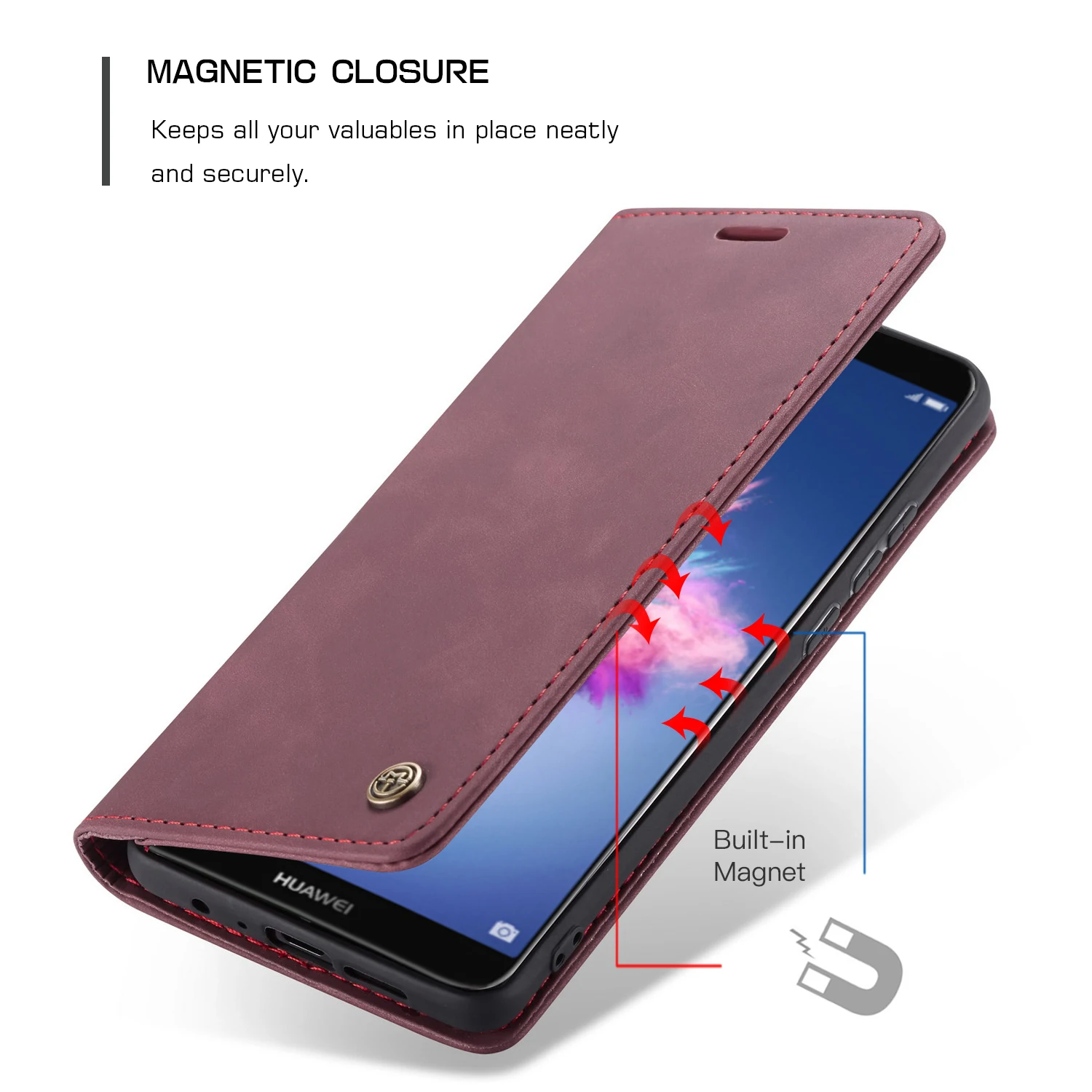 Для huawei P Смарт флип Чехол чехол Магнитный чехол huawei Honor 9 Lite чехол Luuxry кожаный кошелек для huawei P Smart чехол