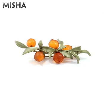 

MISHA Fashion Orange Brooches For Women Trendy Orange Design Pins Brooch For Women Ladies Girls Birthday Gift 2130