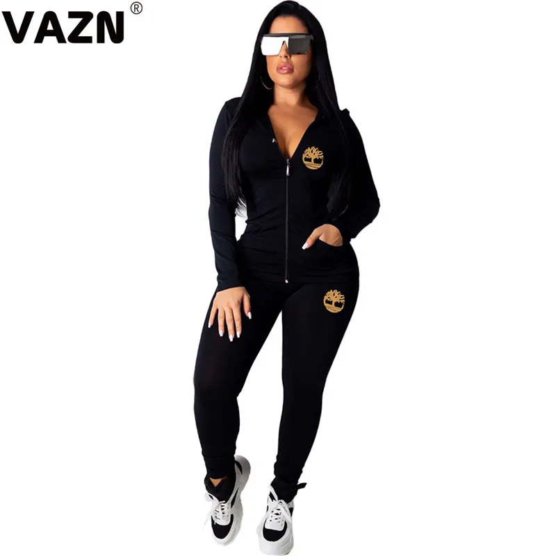 VAZN,, одежда на каждый день, одежда для молодых, повседневная, модная, с капюшоном, длинный рукав, длинные штаны, спортивные костюмы, тонкий женский комплект из 2 предметов