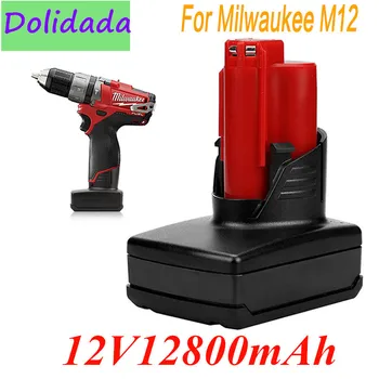 

High Capacity Battery Tools for Milwaukee M12 12v 12800mah Rechargeable Li-ion Power Tool Replacement Battery Backup Battery L10