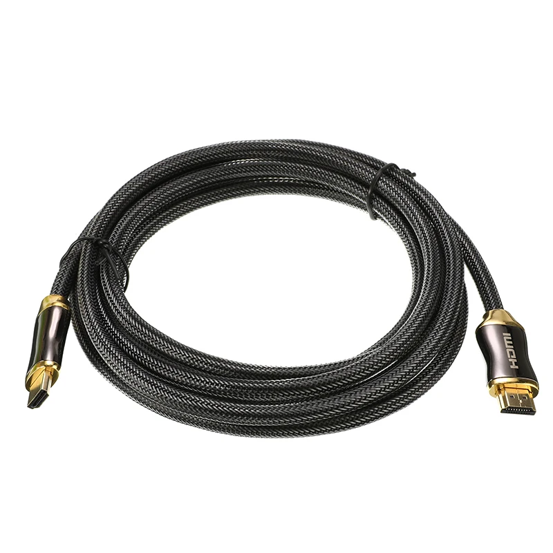 High Quality Braided HDMI Cable 4K Ultra HD Male To Male Gold Plated Joint Braided Cable for HD TV Projector Hdmi 2.0 Cable