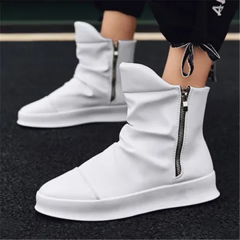 

Autumn Winter Men Super Cool High Top Military Boots Men's Motorcycle Riding Hunt Casual Shoe Designer desert work Botas Hombre