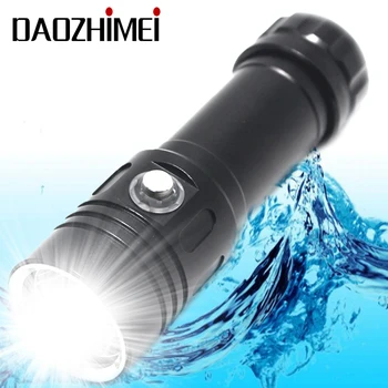 6000LM XM-L2 LED Diving flashlight Portable 26650 Tactical Waterproof Underwater Lantern White/yellow 100M 4-Mode dive light 1