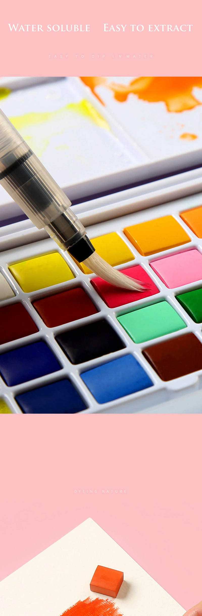 Высокое качество Professional Solid водорастворимые портативный акварельные краски в наборе яркий цвет пигментная краска студент товары для