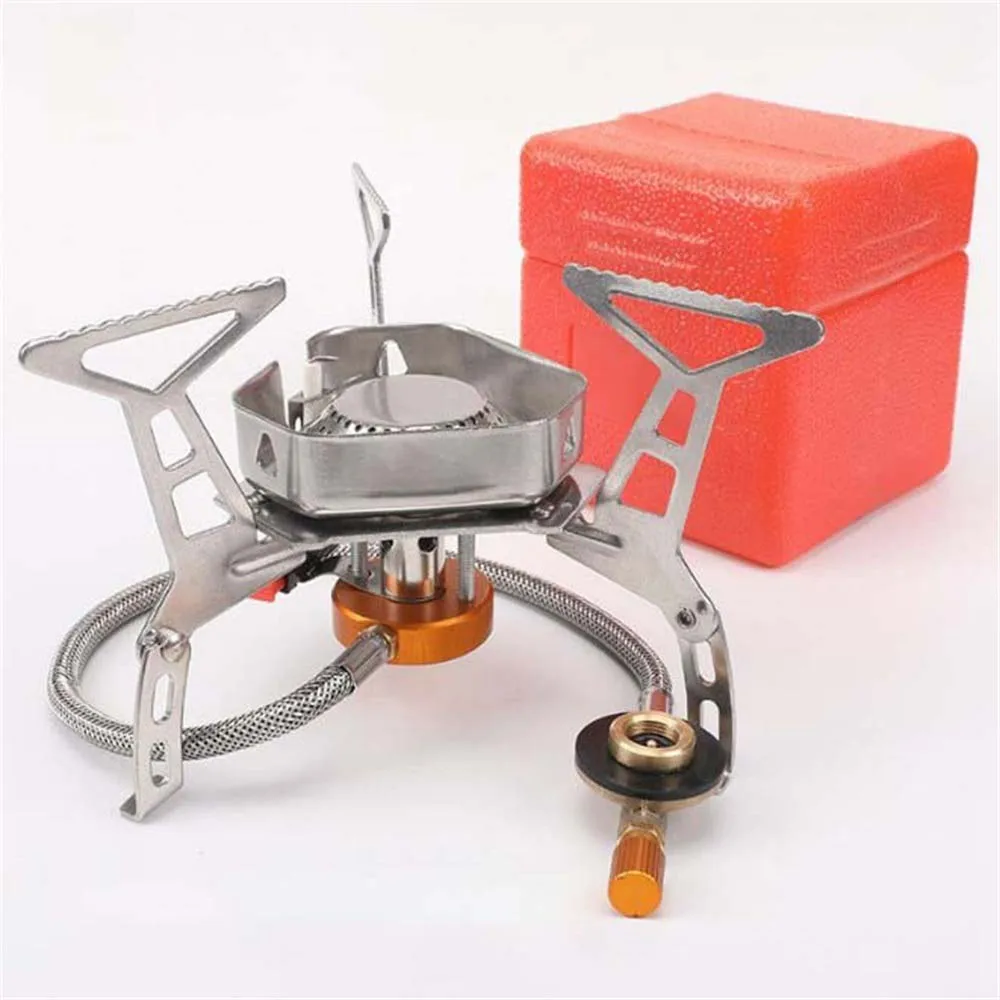 Portable Mini Outdoor Stove Compact Camping Hiking Fishing Gas Heater Cooker 