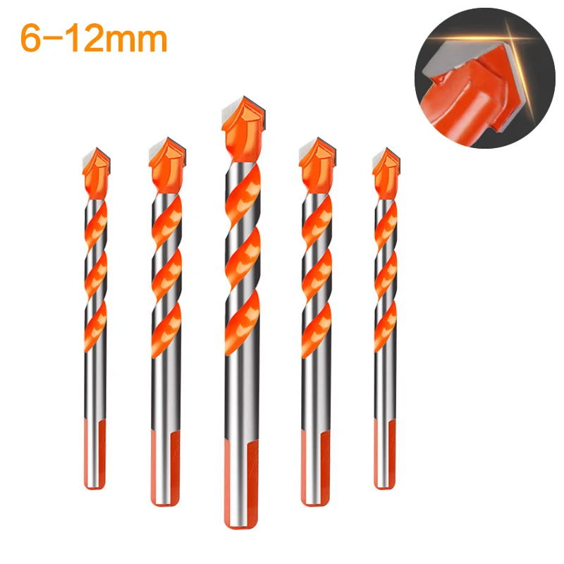

Electric Tools Center Drill Hammer Concrete Ceramic Tile Metal Drill Bit Triangle Shank 6mm-12mm DIY Wall Hole Saw Drilling