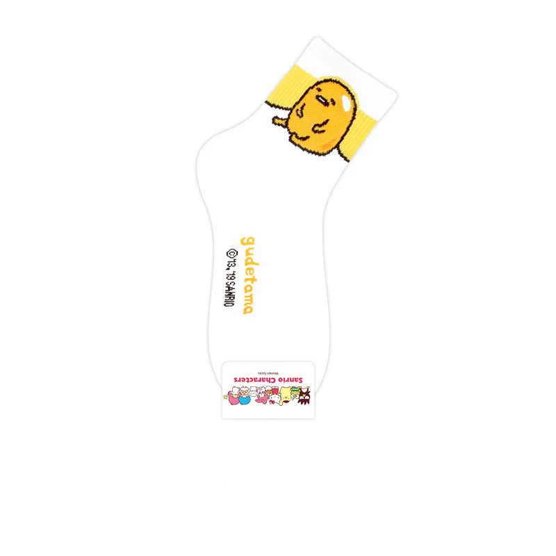 Женские хлопковые носки Gudetama 7 пар милые с вышивкой в виде яиц из мультфильма