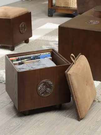 Solid wood storage Табурет для хранения из цельного дерева может сидеть для взрослых, домашняя коробка для хранения игрушек из цельного дерева для обуви скамейки - Цвет: Solid wood storage
