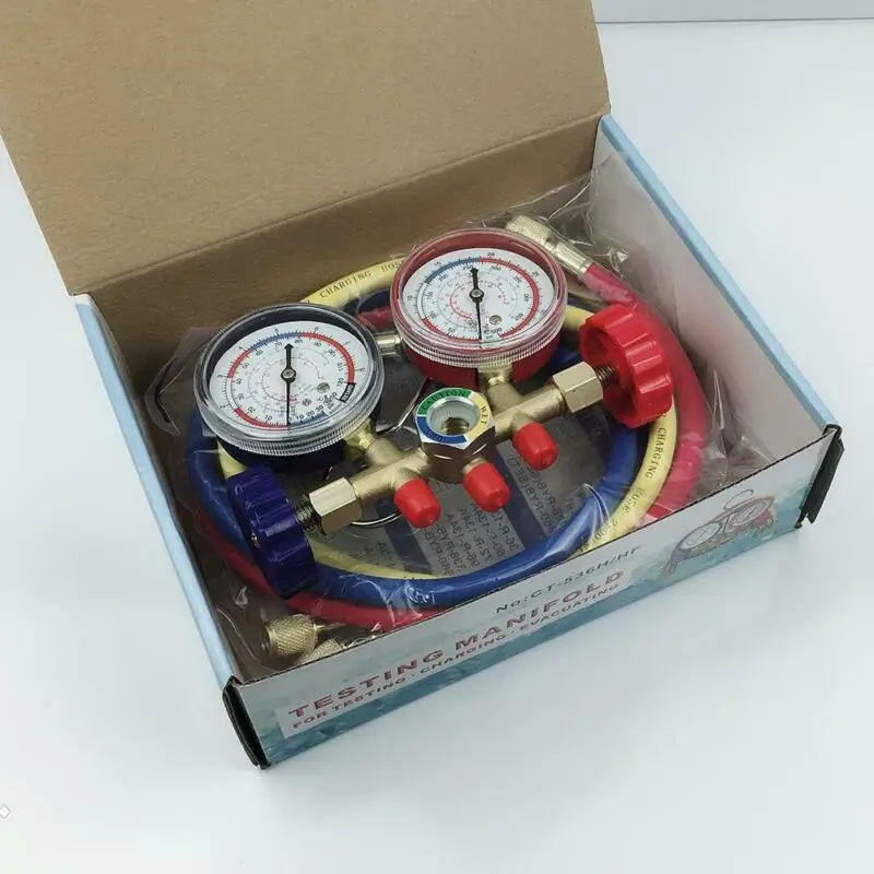 

Digital Double Meter Pressure Gauge Indicator 500psi For Air Condition Car Home
