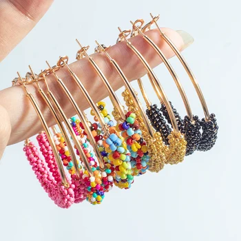 

LOVR Vintage Korean Big Earrings for Women Female Fashion Gold Cubic zirconia Drop Dangle Earring Geometric Earings Jewelry 2020