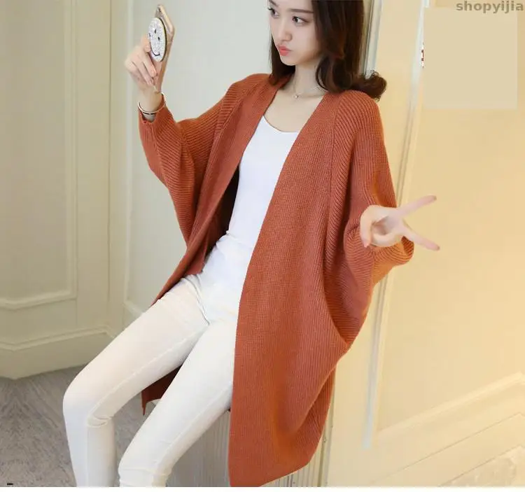 New female plus size shawl coat lady long cardigan autumn and winter stitching cape knitted trench |