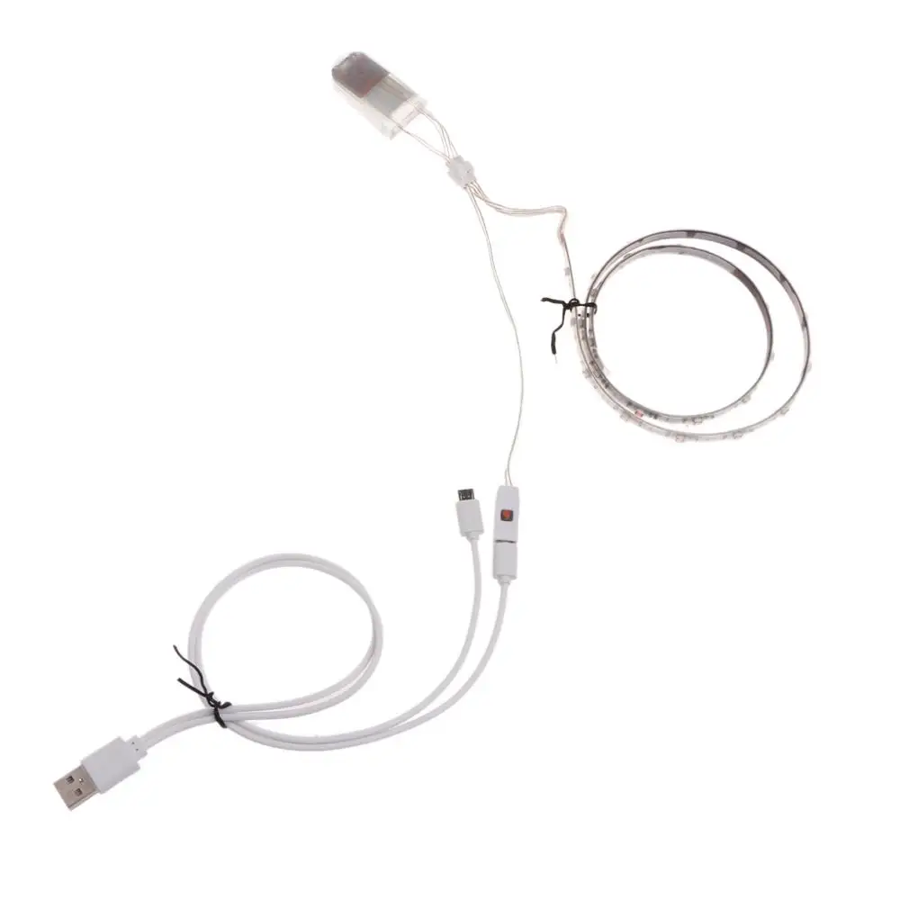 1 пара Водонепроницаемый USB Обувь со светодиодной подсветкой полосы светильник 0.65mx2 RGB SMD3528 гибкий Декор