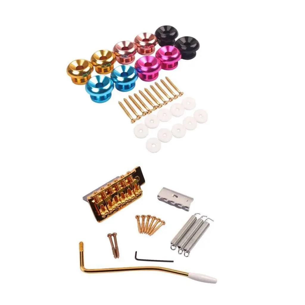 

Zinc Alloy Electric Guitar Tremolo Bridge Set Multicolor Strap Lock for Stratocaster Electric Guitar Parts
