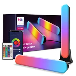 Smart led barra de luz rgb lâmpada ritmo ambiente inteligente com modos cena e modos música para sala jogos tv pc Decoration 2Pcs