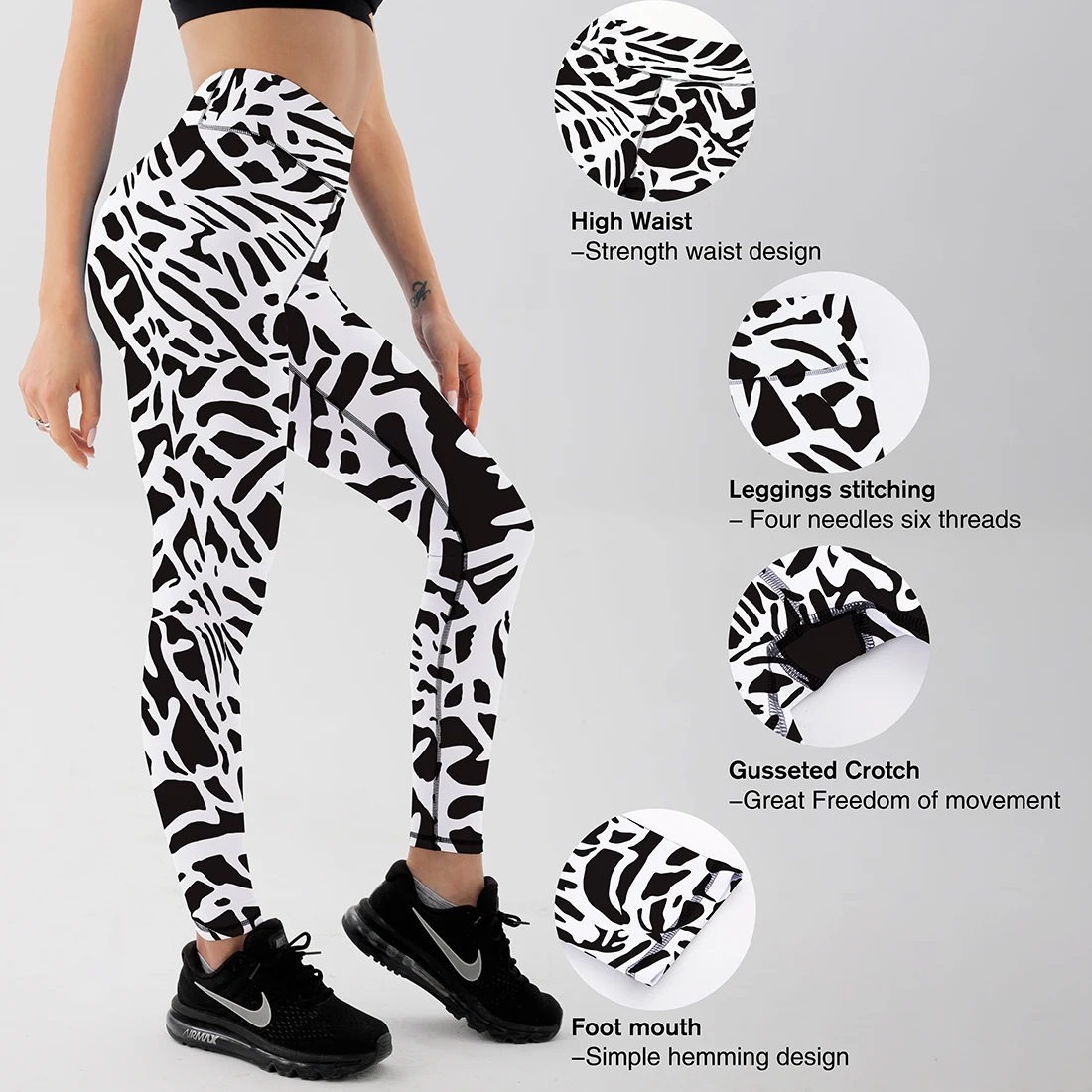 Fitness Women Leggings Fashion Zebra Pattern Print High Waist Elastic Push  Up Ankle Length Polyester Leggings - Leggings - AliExpress