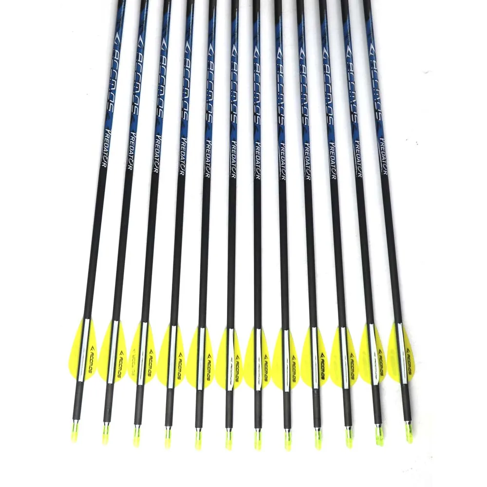 12pcs Archery pure carbon arrow shaft ID4.2mm sp400-900 for Recurve Bow Arrows 