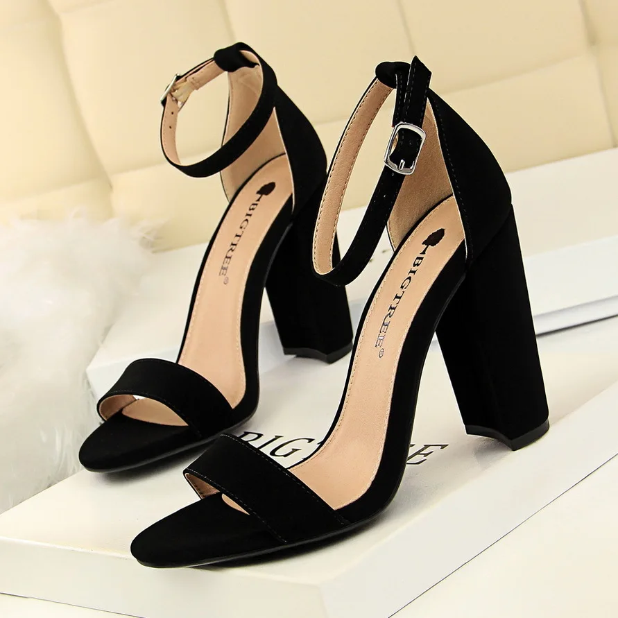 Details about   Vogue Block-heels womens single-shoes pointed toe leisure shoes lady's