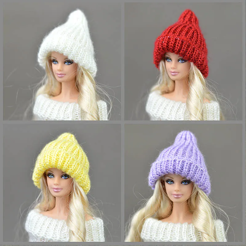 Аксессуары для кукол теплые зимние аксессуары на голову Hairwear тканые вязаные шапочки для куклы Барби шляпа с домами для 1/6 BJD куклы, детский подарок