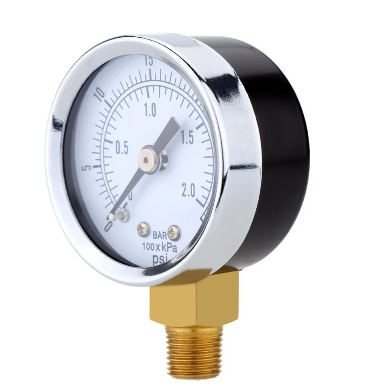0 ~ 30 psi 0 ~ 2bar Mini Dial Manometer Kompressor Meter Hydraulikdruckmess C6Q5 