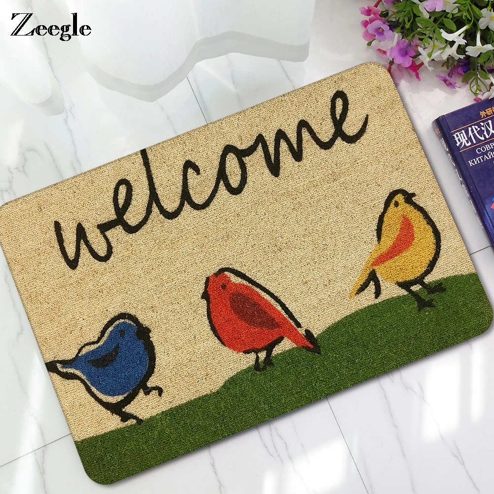 Zeegle Cartoon Pattern Hallway Door Mat Corridor Mats Home Decor Non-slip Bath Mat Bathroom Water Proof Kitchen Floor Carpet